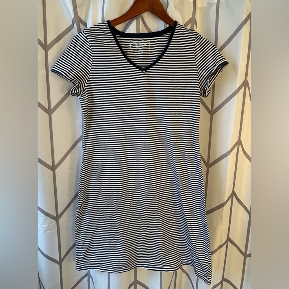 Nautica Navy and White Striped Sleep Dress